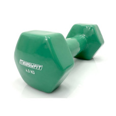 Гантель для фитнеса 4.0 кг EasyFit с виниловым покрытием зеленая (EF-0040-G)