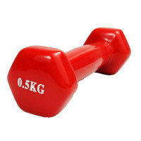 Гантель для фітнесу 0.5 кг EasyFit із вініловим покриттям червона (EF-2647-R)