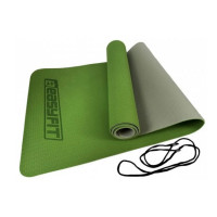 Килимок для йоги та фітнесу EasyFit TPE+TC 6 мм двошаровий + Чохол (EF-1924s-GNGY)
