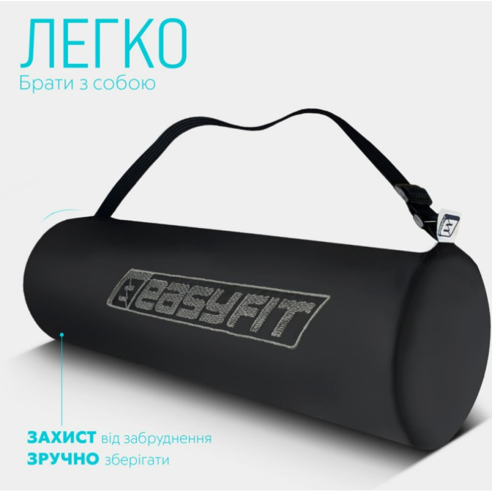 Коврик для йоги и фитнеса EasyFit TPE+TC 6 мм двухслойный, голубо-синий + Чехол (EF-1924s-LBBL)