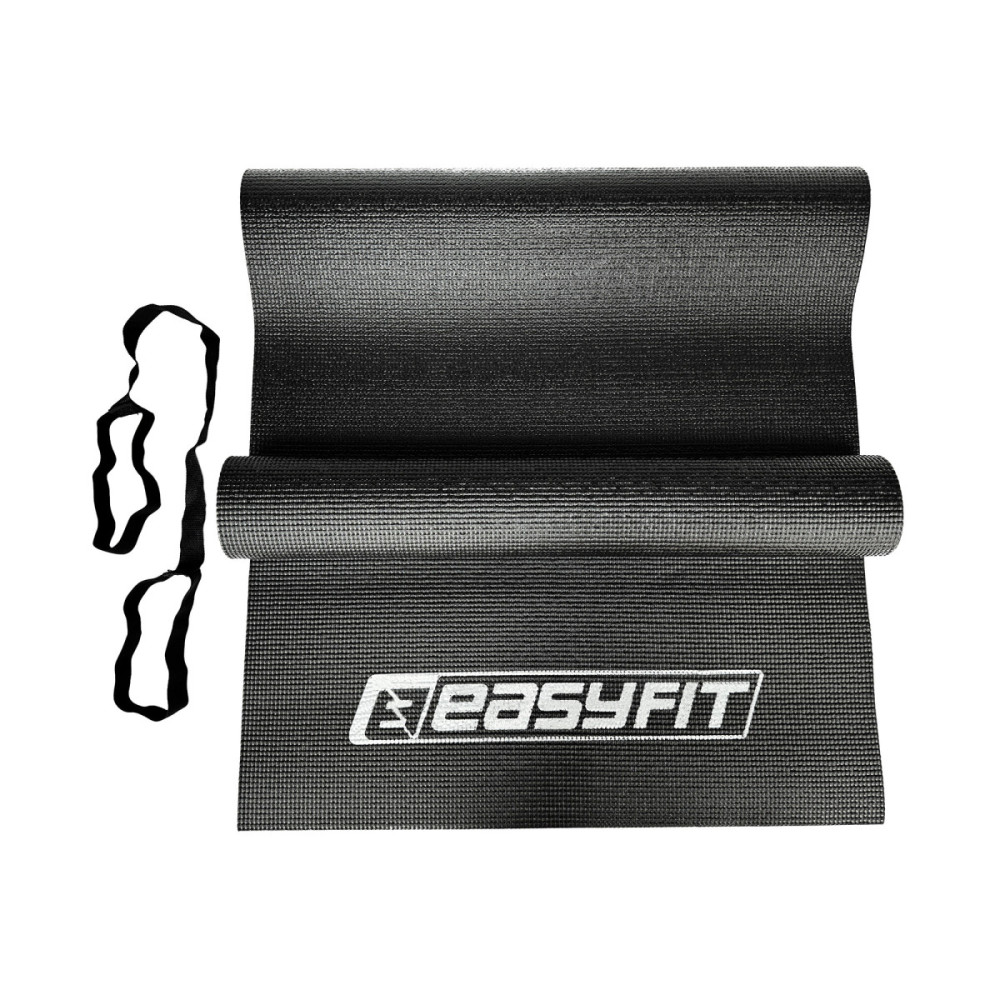 Килимок для йоги та фітнесу EasyFit ПВХ (PVC) Чорний (EF-1918-B)
