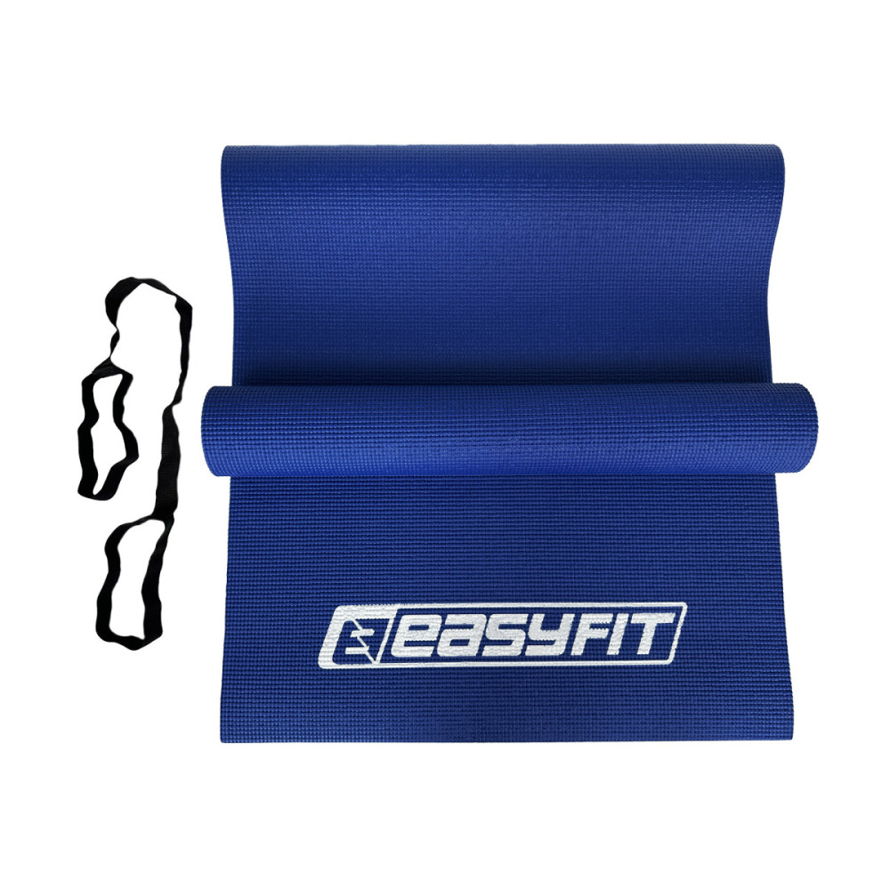 Килимок для йоги та фітнесу EasyFit ПВХ (PVC) Синій (EF-1918-Bl)