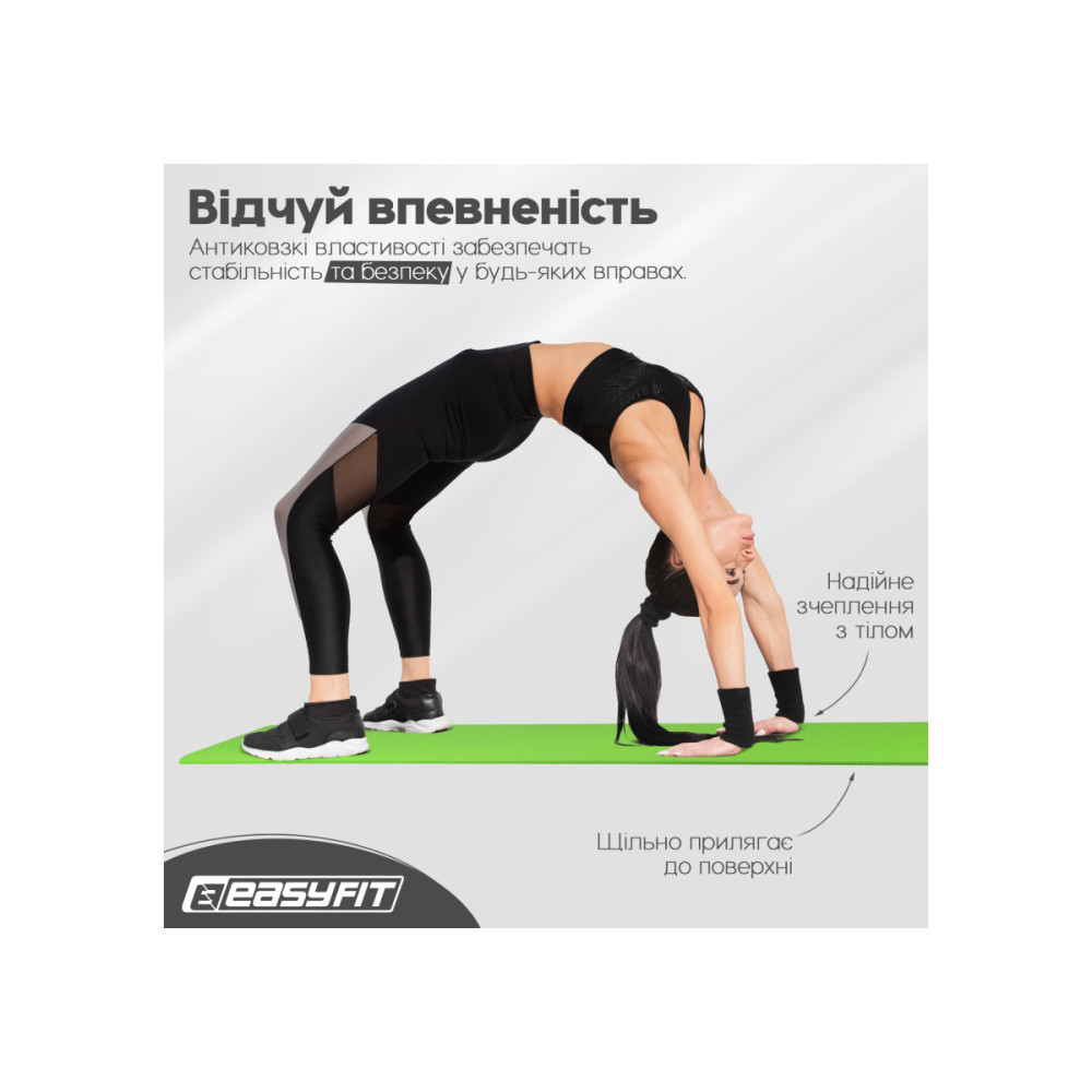 Килимок для фітнесу та йоги EasyFit NBR 10 мм Зелений (EF-1919-GN)