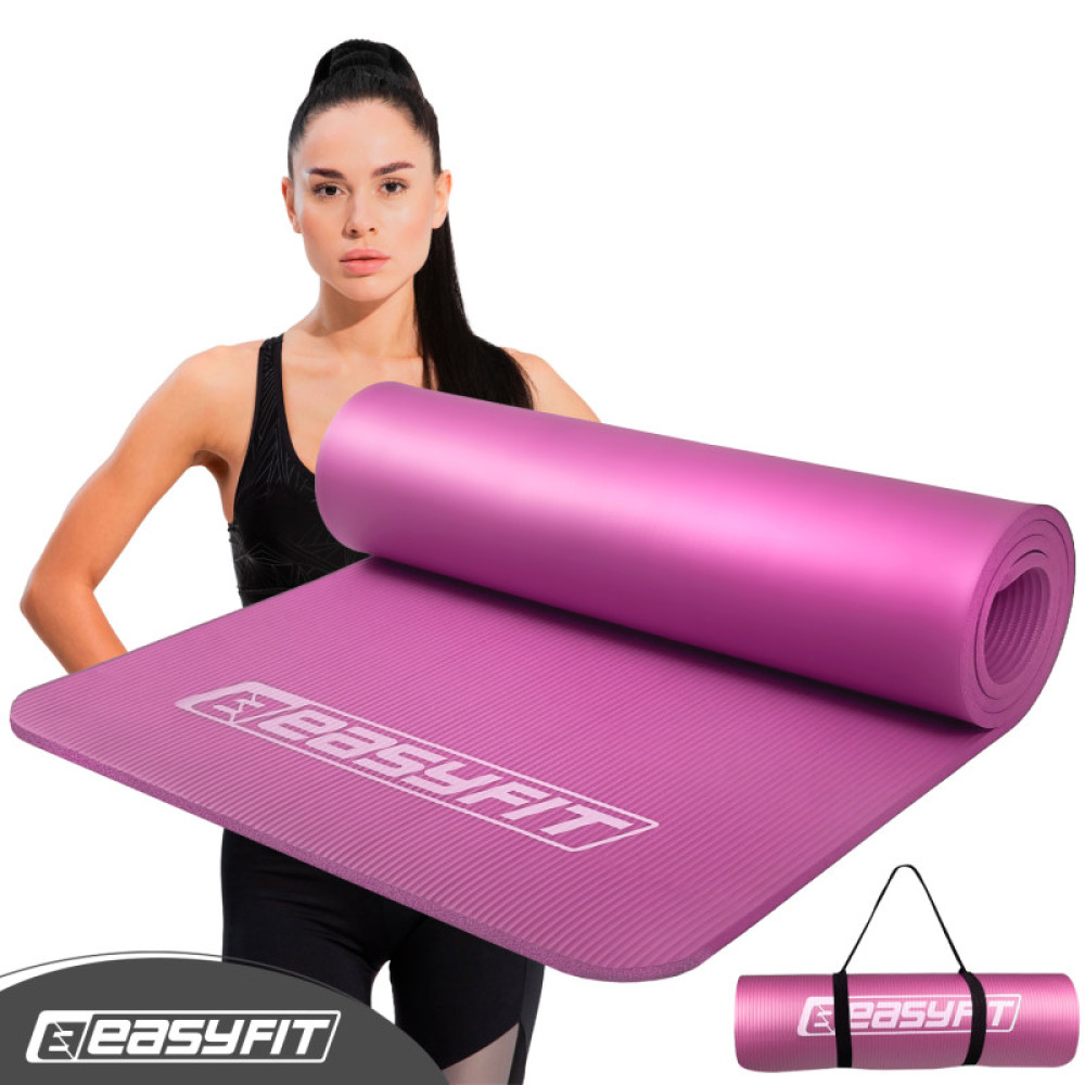 Килимок для фітнесу та йоги EasyFit NBR 10 мм Рожевий (EF-1919-P)
