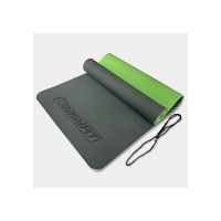 Килимок для йоги та фітнесу EasyFit TPE+TC 6 мм двошаровий чорний-зелений (EF-1924-BG)