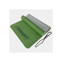 Килимок для йоги та фітнесу EasyFit TPE+TC 6 мм двошаровий зелений-сірий (EF-1924-GNGY)