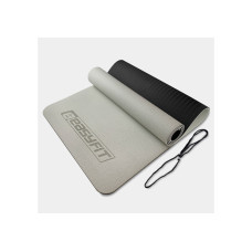 Коврик для йоги и фитнеса EasyFit TPE+TC 6 мм двухслойный серый-черный (EF-1924-GYBK)