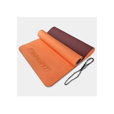 Коврик для йоги и фитнеса EasyFit TPE+TC 6 мм двухслойный персиковый-коричневый (EF-1924-PHBN)