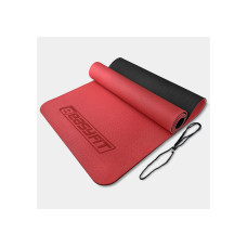 Коврик для йоги и фитнеса EasyFit TPE+TC 6 мм двухслойный красный-черный (EF-1924-RB)