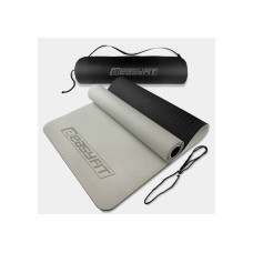 Коврик для йоги и фитнеса EasyFit TPE+TC 6 мм двухслойный + Чехол серый с черным (EF-1924s-GYBK)