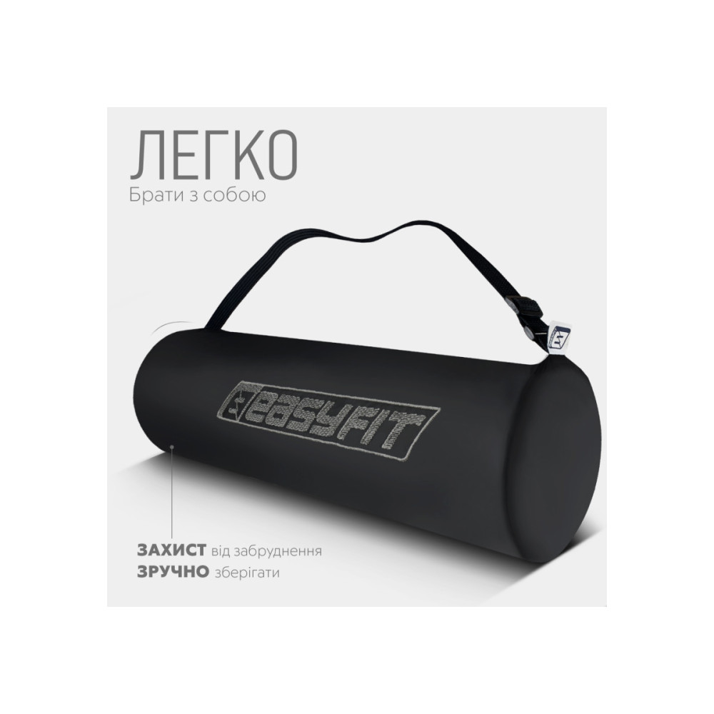 Коврик для йоги и фитнеса EasyFit TPE+TC 6 мм двухслойный розово-серый + чехол (EF-1924s-PKGY)