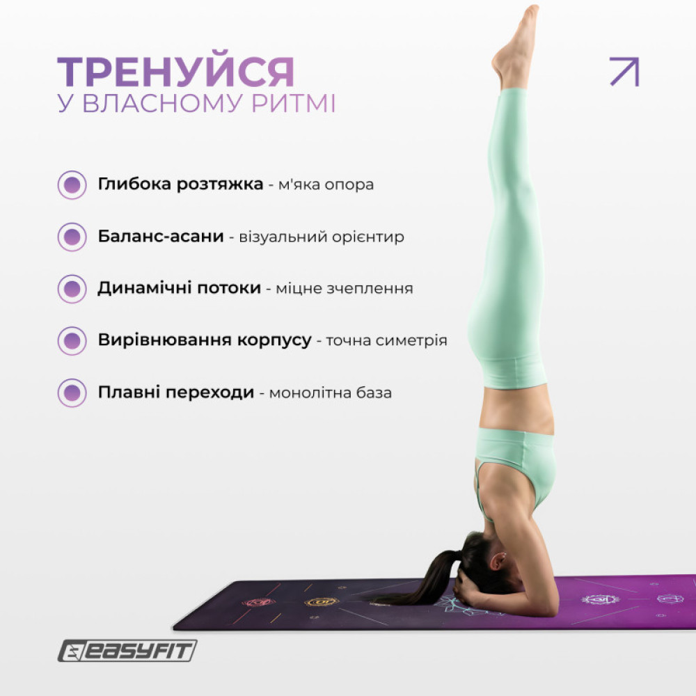 Коврик для йоги EasyFit Chakra Flow (замша-каучук) (EF-1926-4)