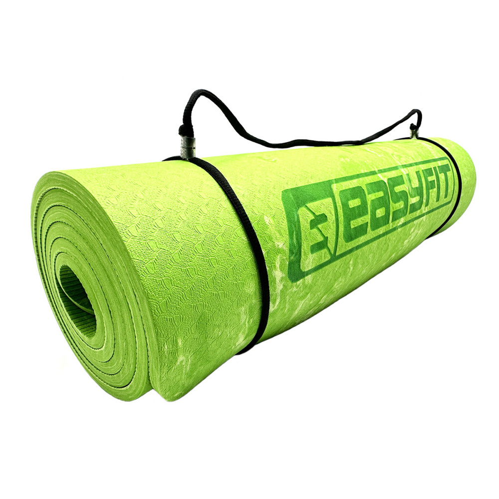Коврик для йоги та фітнесу EasyFit PER Premium Mat 8 мм + Чохол салатовий (EF-1930s-1-GN)