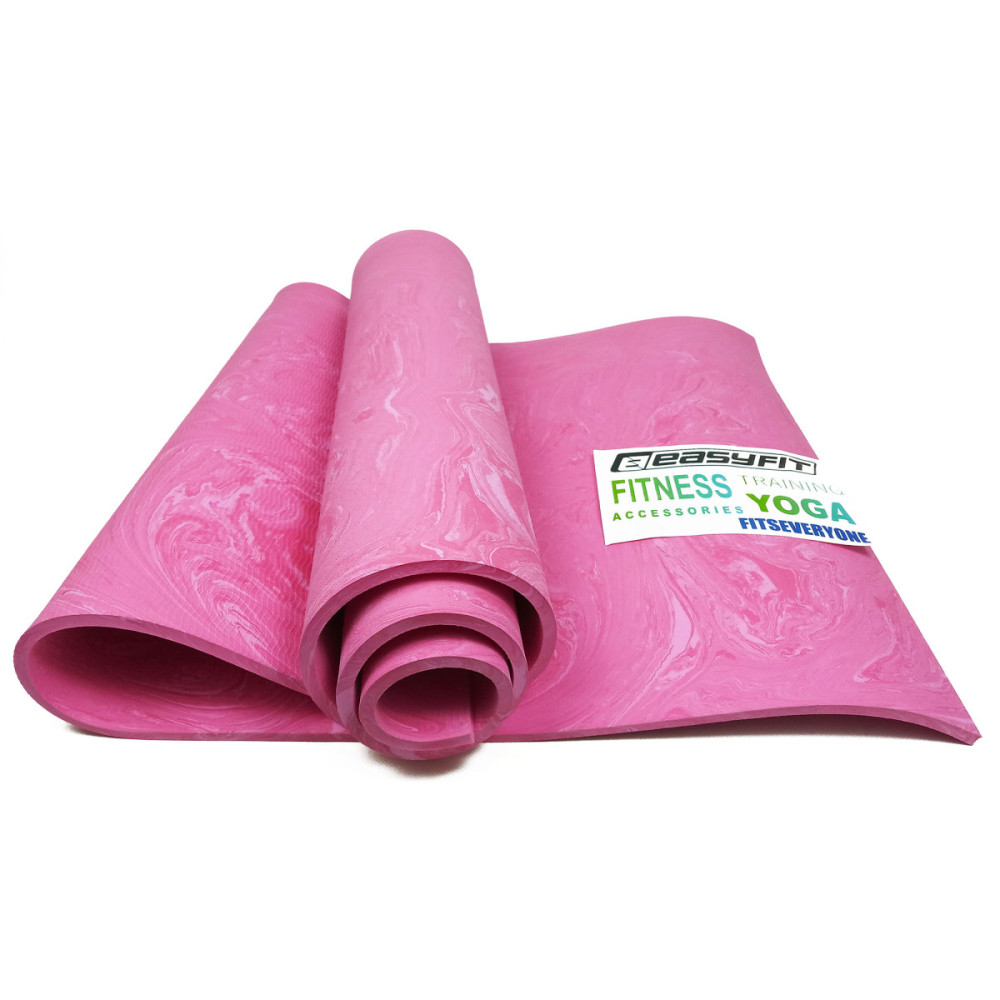 Коврик для йоги та фітнесу EasyFit PER Premium Mat 8 мм + Чехол рожевий (EF-1930s-1-P)