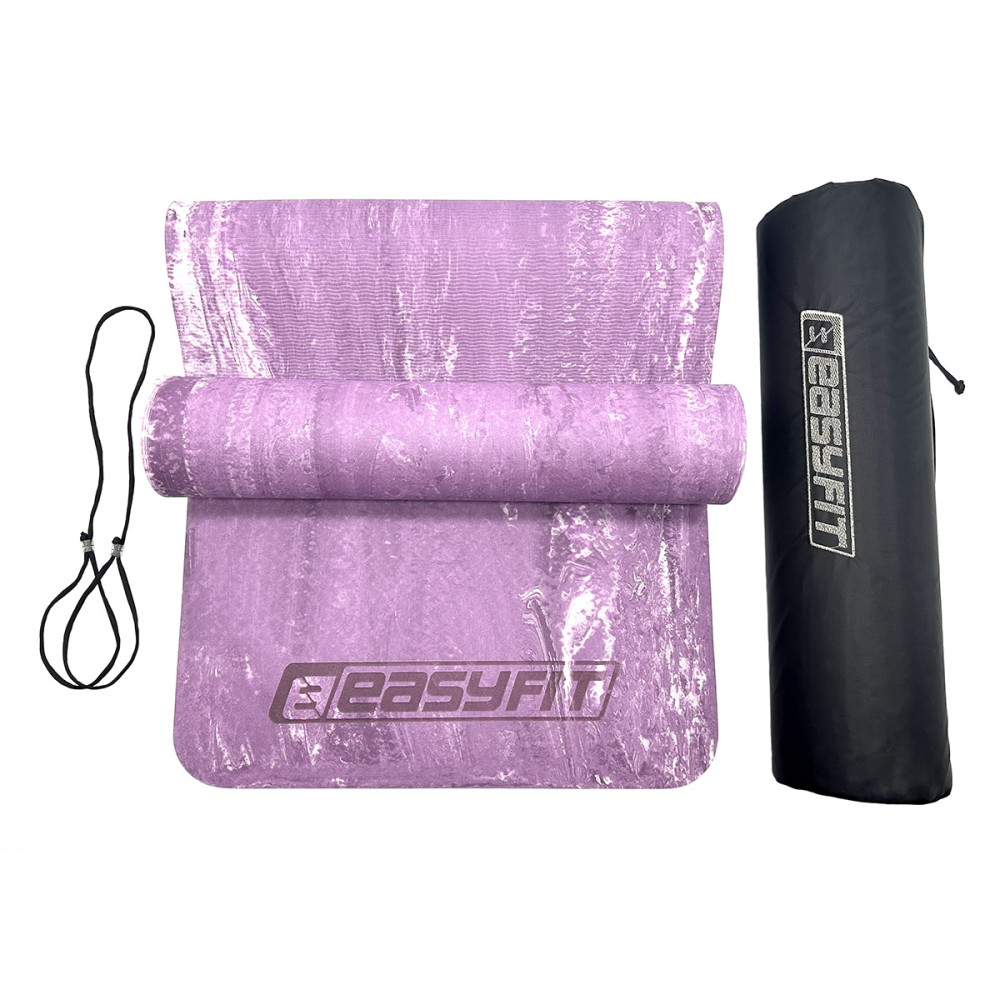 Коврик для йоги та фітнесу EasyFit PER Premium Mat 8 мм + Чехол фіолетовий (EF-1930s-1-V)