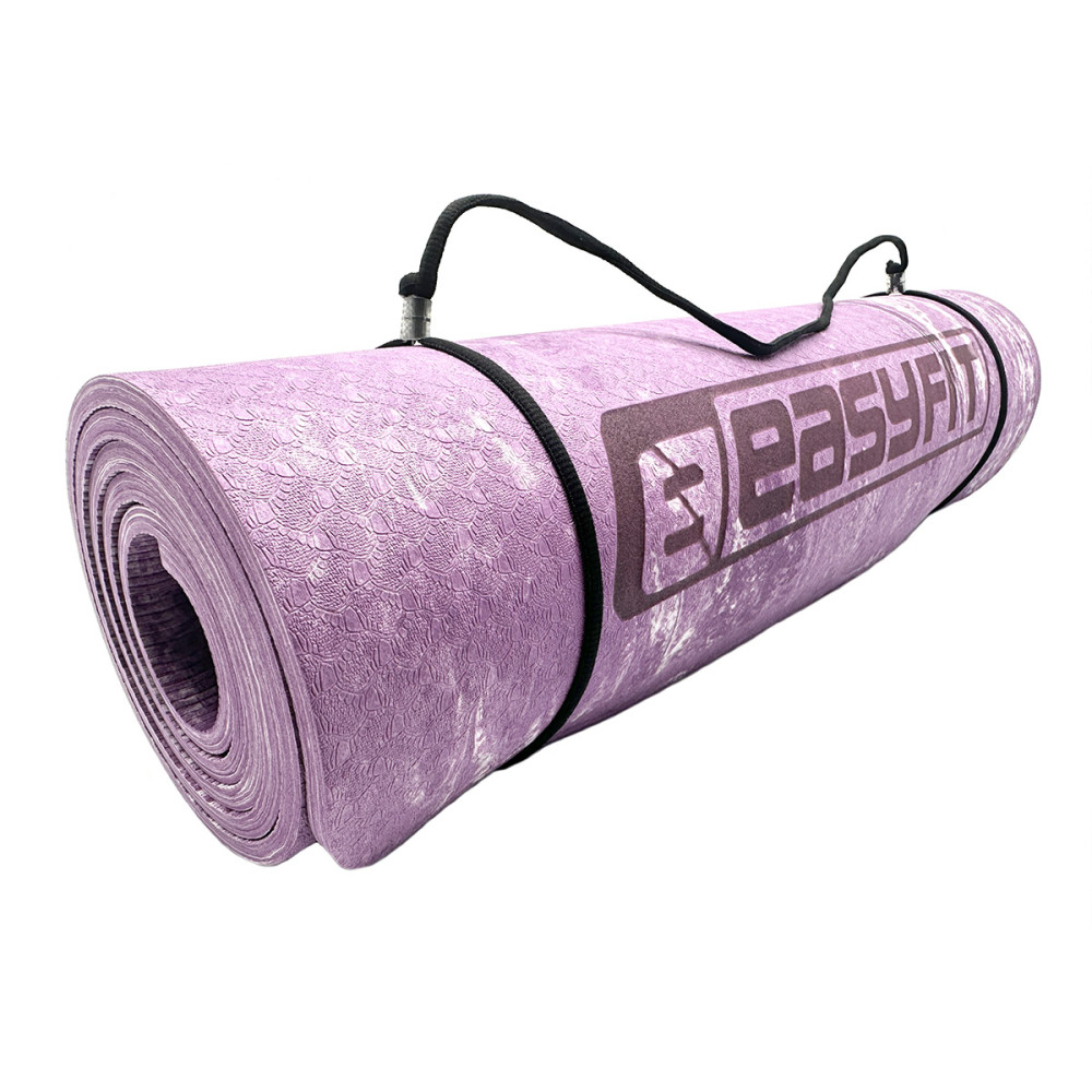 Коврик для йоги та фітнесу EasyFit PER Premium Mat 8 мм + Чехол фіолетовий (EF-1930s-1-V)