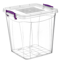 Контейнер Irak Plastik Storage 15,0 л на клямках прямокутний прозорий (5338)