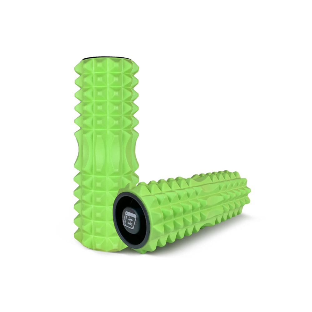 Масажний ролик EasyFit Grid Roller 33 см v.1.2 із заглушками з двох боків Салатовий (EF-2022a-GN)