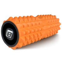 Масажний ролик EasyFit Grid Roller 33 см v.1.2 із заглушками з двох сторін Помаранчевий (EF-2022a-OR)