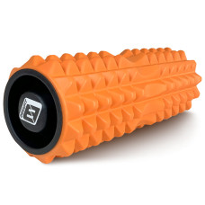 Массажный ролик EasyFit Grid Roller 33 см v.1.2 с заглушками с двух сторон Оранжевый (EF-2022a-OR)