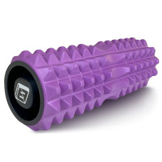 Массажный ролик EasyFit Grid Roller 33 см v.1.2 с заглушками с двух сторон Фиолетовый (EF-2022a-V)