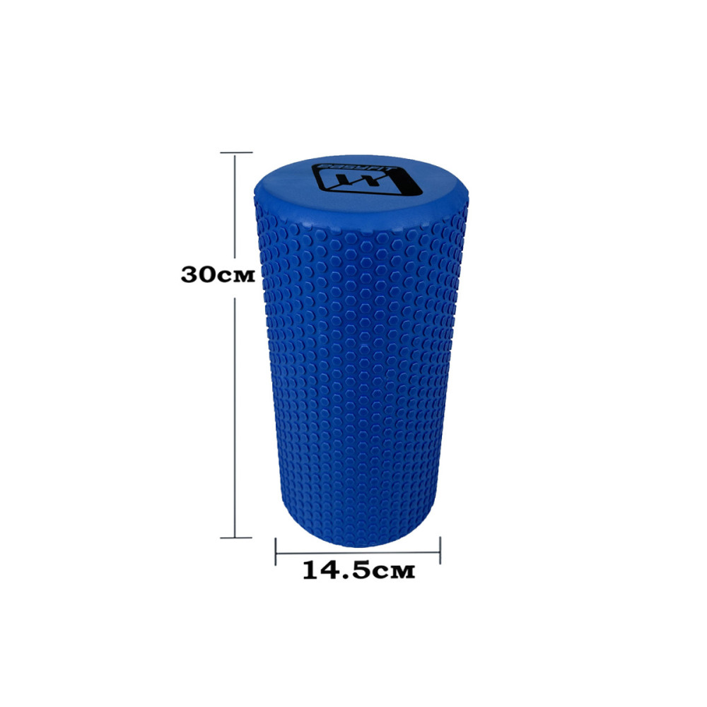 Масажний ролик EasyFit Foam Roller 30 см Синій (EF-2024-BL)