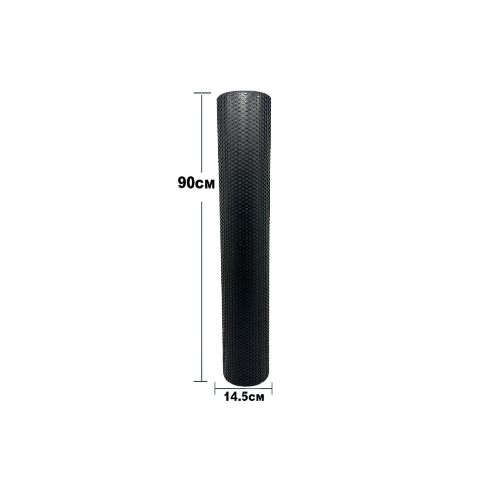 Массажный ролик EasyFit Foam Roller 90 см Черный (EF-2034-BK)