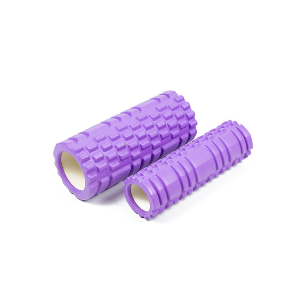 Масажний ролик EasyFit набір Grid Roller Double 33 см Фіолетовий (EF-7737s-1)