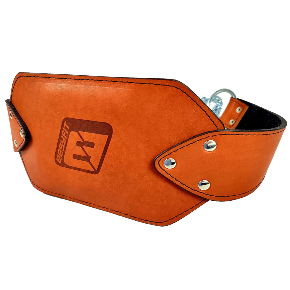Пояс для обтяжень EasyFit (шкіра) до 250 кг коричневий (EF-DBC-250-BR)