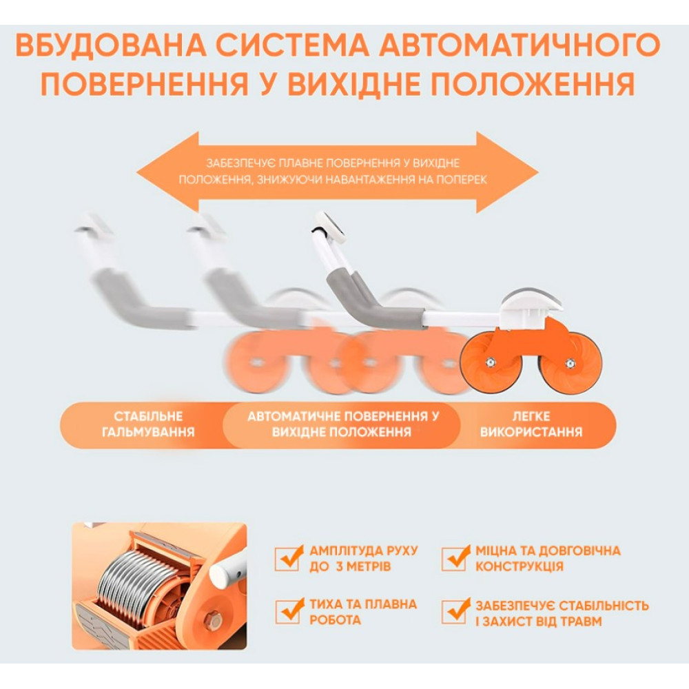 Ролик для пресса EasyFit с обратным механизмом и счетчиком (EF-1357)