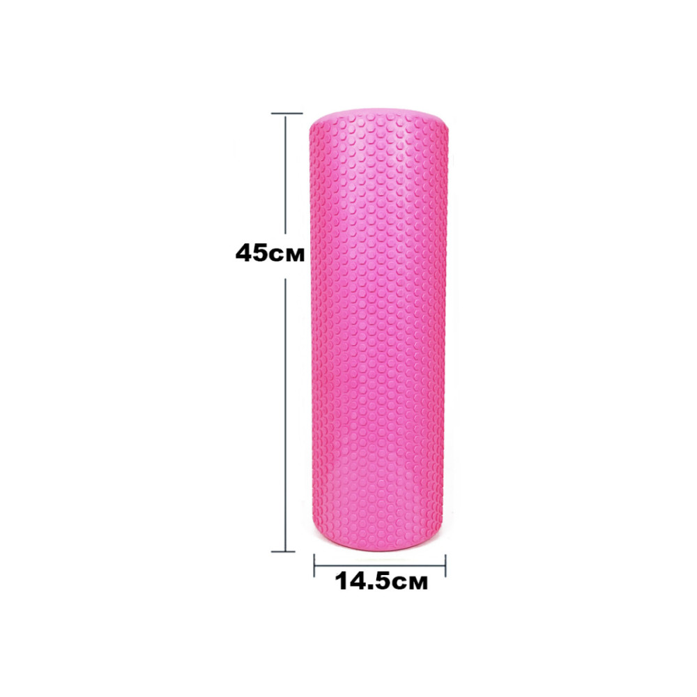 Масажний ролик EasyFit Foam Roller 45 см Рожевий (EF-2030-P)