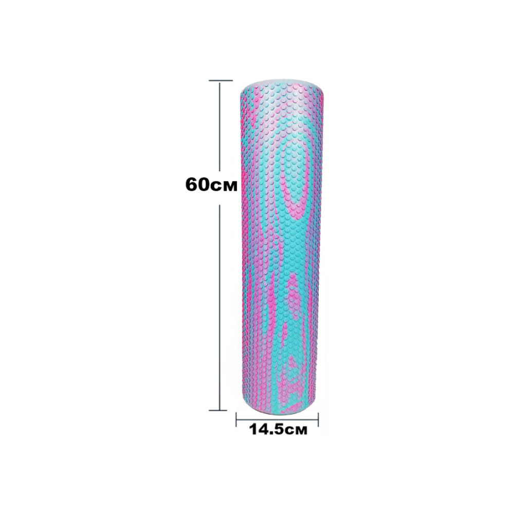 Масажний ролик EasyFit Foam Roller 60 см М'ятно-рожевий (EF-2033-P)