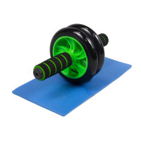 Ролик для преса подвійний EasyFit з килимком Зелений (EF-2302-G)