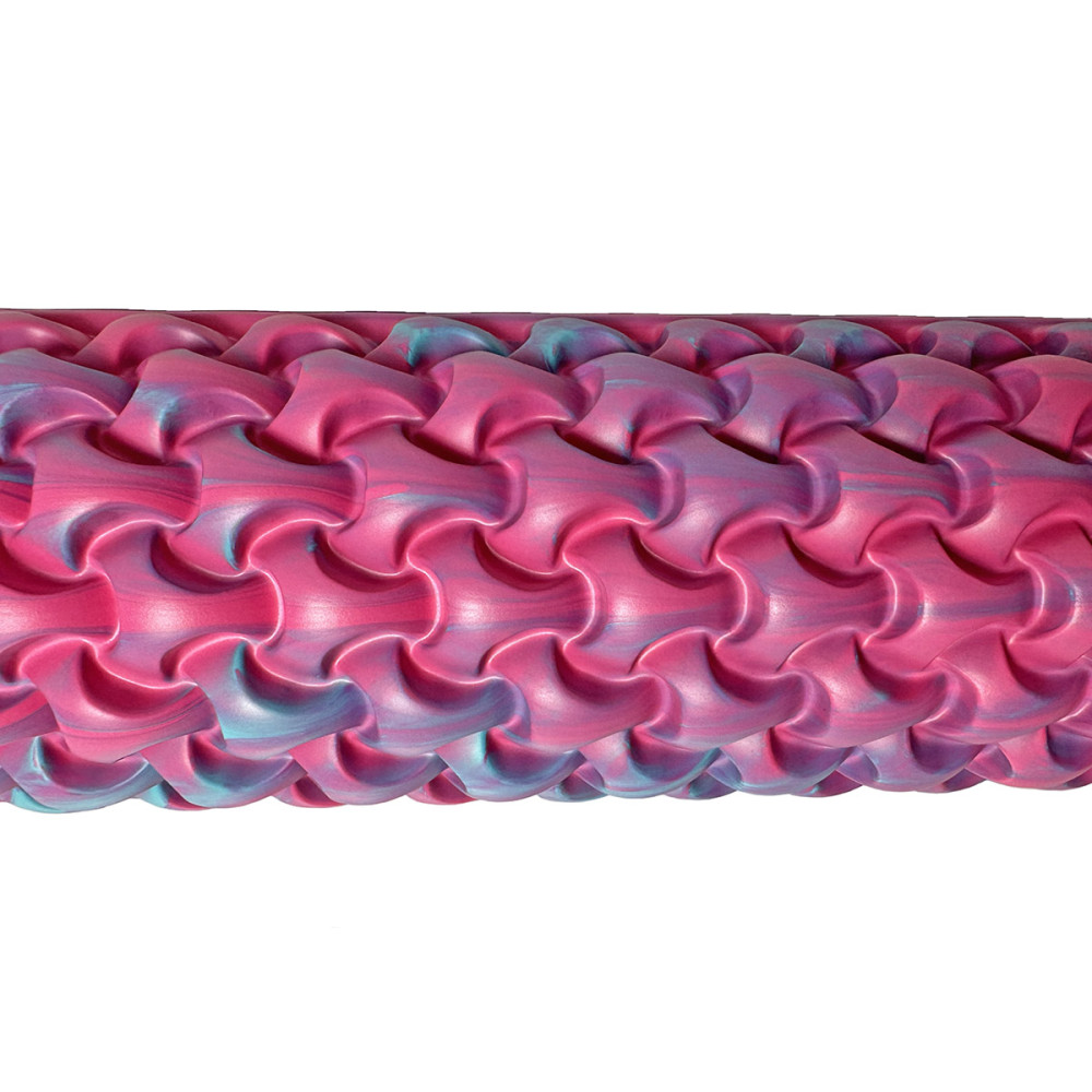 Масажний ролик EasyFit Plexus 45 см Рожевий-блакитний (EF-3341-3-PB)