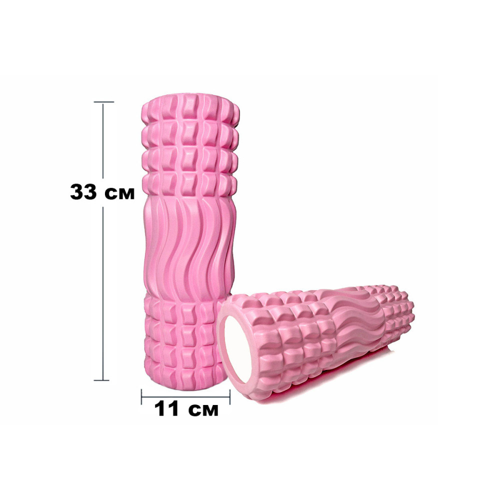 Масажний ролик EasyFit Wavyspines 33 см Рожевий (EF-3701-P)