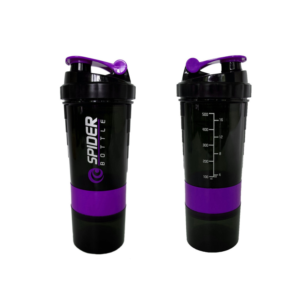 Шейкер спортивный EasyFit Spider 0,5 л Черно-фиолетовый (EF-7200-V)