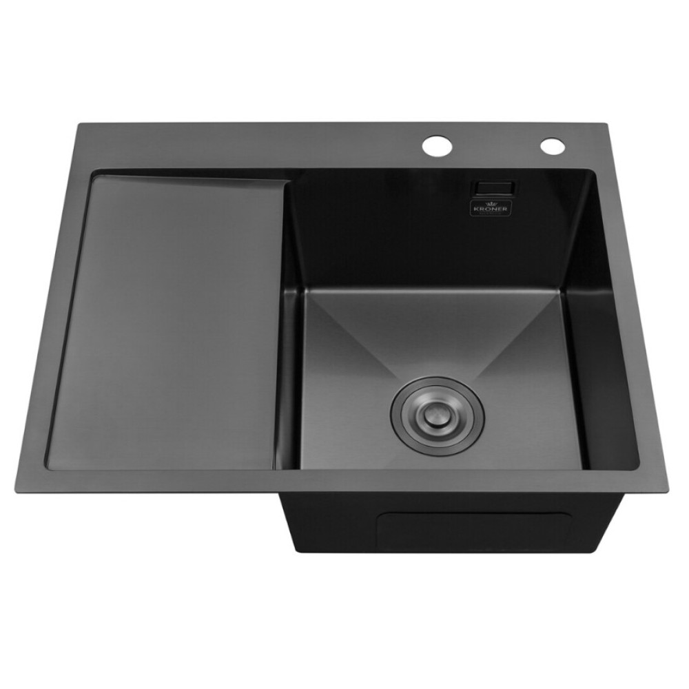 Кухонная мойка Kroner KRP Schwarze - 6350RHM PVD (3.0/1.0 мм) (CV031323)