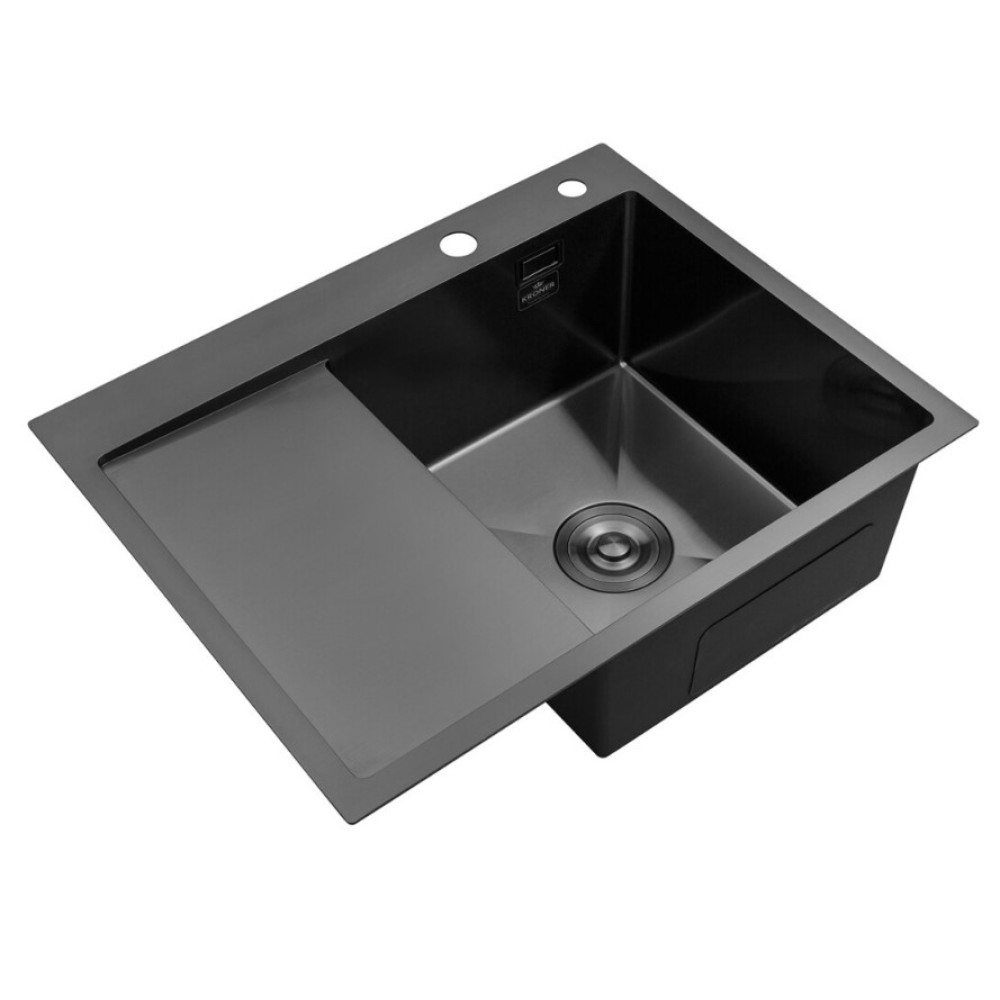 Кухонная мойка Kroner KRP Schwarze - 6350RHM PVD (3.0/1.0 мм) (CV031323)