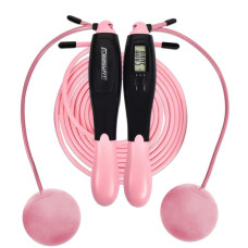 Скакалка для похудения EasyFit TwinRope 2,8 м черно-розовый (EF-1909-BP)