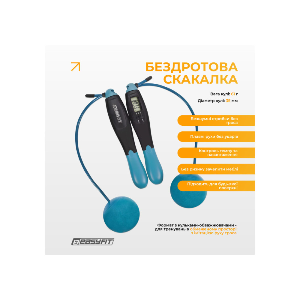 Скакалка для бокса EasyFit TwinRope 2,8 м черно-зеленый (EF-1909-GN)