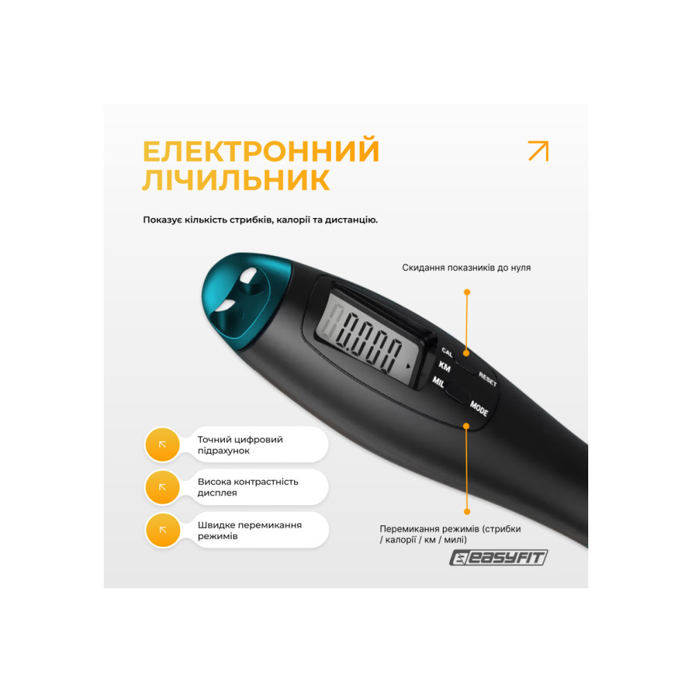 Скакалка для бокса EasyFit TwinRope 2,8 м черно-зеленый (EF-1909-GN)