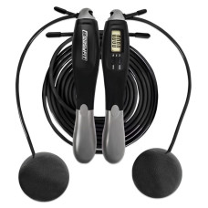 Скакалка з лічильником EasyFit TwinRope швидкісна 2,8 м чорна-сіра (EF-1909-GY)