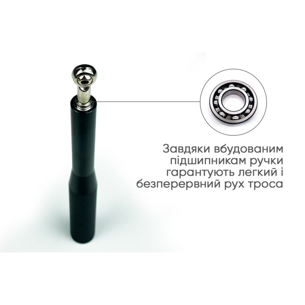 Швидкісна скакалка EasyFit Aluminium зі сталевим тросом та алюмінієвими ручками чорна (EF-1910-BK)