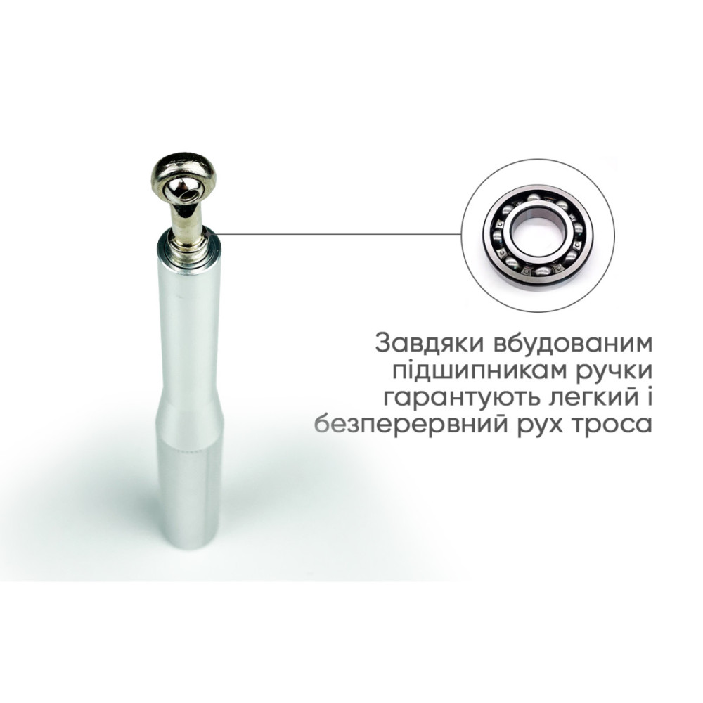 Швидкісна скакалка EasyFit Aluminium зі сталевим тросом та алюмінієвими ручками сіра (EF-1910-SR)