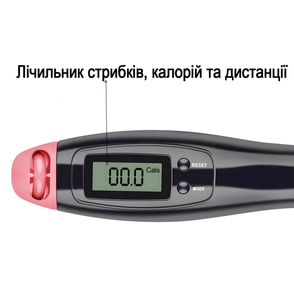 Швидкісна скакалка з лічильником EasyFit чорно-рожевий (EF-1916-BP)