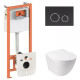 Набір Qtap Nest 4 в 1 підвісний унітаз Jay Ultra Quiet 485x360x320 + комплект інсталяції QT07335177W45136