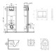 Набор Qtap Nest 4 в 1 подвесной унитаз Swan Ultra Quiet 485x360x320 + комплект установки QT16335179W45149