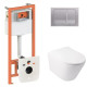 Набор Qtap Nest 4 в 1 подвесной унитаз Swan Ultra Quiet 485x360x320 + комплект установки QT16335179W45149