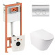 Набір Qtap Nest 4 в 1 підвісний унітаз Swan Ultra Quiet 485x360x320 + комплект інсталяції QT16335179W45151
