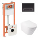 Набор Qtap Nest 4 в 1 подвесной унитаз Swan Ultra Quiet 485x360x320 + комплект установки QT16335179W45153